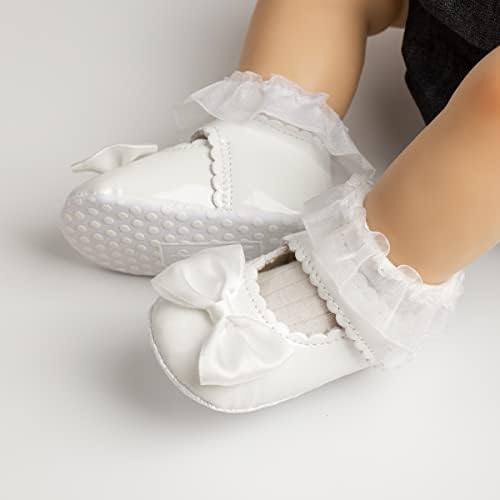 Meckior Infant Baby Girls Soft Sole Bowknot Princess Wedding Dress Mary Jane - Image 2