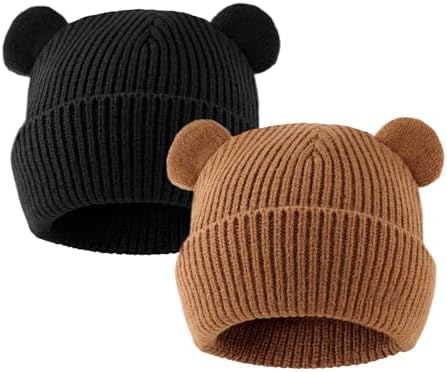 Bear Baby Beanie Knitted Baby Winter Hat Infant Toddler Boys Girls Beanie - Image 2