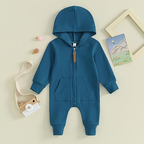 Fall Baby Clothes Newborn Boy Girl Hoodie Romper Long Sleeve Jumpsuit Winter - Image 3