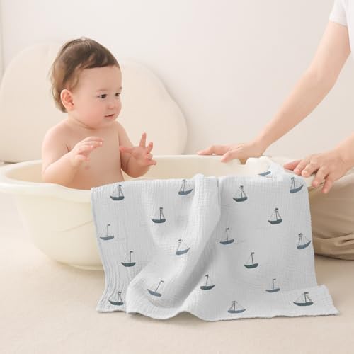 Susurration Muslin Burp Cloths 24x24 Inches Ultra Soft 100% Cotton | 7 Pack - Image 4