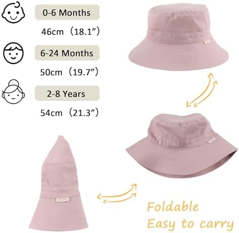 Bamery Baby Toddler Girls Bucket Hat Newborn Sun Hats - Image 6