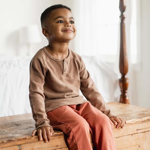 Burt's Bees Baby Boys Shirt and Pant Set, Long Sleeve Top & Bottom Outfit Bundle - Image 3