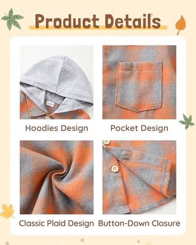 Toddler Baby Boy Long Sleeve Shirt Flannel Buffalo Plaid Shirts Button Down - Image 4
