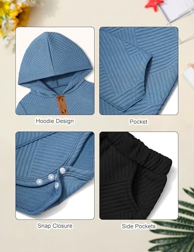Fommy Baby Boy Clothes Colorblocked Long Sleeve Hoodie + Long Pants 2PCS Fall - Image 5