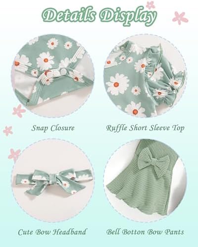 Vibebox Baby Girl Clothes Newborn Preemie Summer Outfits Preemie-12 Months - Image 4