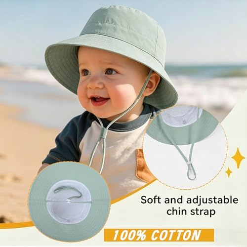 Baby Sun Hat UPF 50+ Toddler Bucket Summer Kids Beach Hats - Image 6