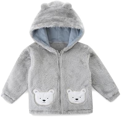 Unisex Baby Fleece Jacket Winter Sherpa Lined Hoodie by JingleBaBa