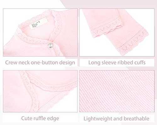 Lilax Little Girls' Knit Long Sleeve Button Closure Bolero Cardigan Shrug - Image 6