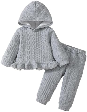 Mioglrie Baby Toddler Girl Clothes Infant Fall Winter Hoodie Solid Outfits by Mioglrie