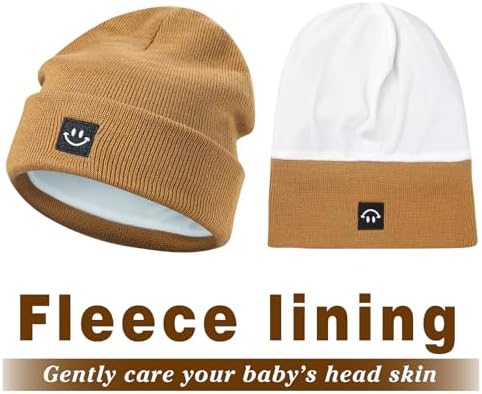 MaxNova 2 Pack Baby Beanie Fleece Lined Knit Toddler Hat - Image 6