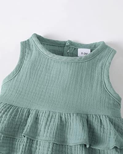 Renotemy Baby Girl Clothes Summer Rompers Cute Outfits Preemie-18 Months | - Image 4