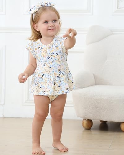 Baby Girls Romper Summer Ruffled Sleeve Bodysuit Dresses Infant Girl Clothes - Image 2