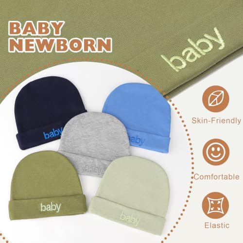 BQUBO Newborn Baby Hat Mittens Socks Set Infant Cotton Beanie Gloves Thick Warm - Image 7