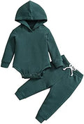 Thorn Tree Newborn Unisex Baby Clothes Set Hooded Long Sleeve Bodysuit Stretchy by ThornTree