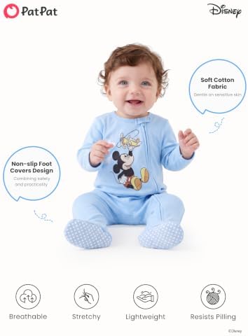 Disney Baby Boys Zip One-Piece Non-Slip Footie Romper - Image 5