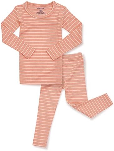 AVAUMA Stripe Pattern Baby Boys Girls Pajama Set Kids Toddler Snug fit Ribbed by AVAUMA