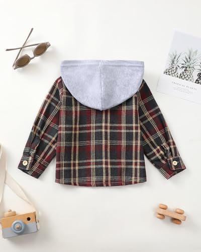 Toddler Baby Boy Long Sleeve Shirt Flannel Buffalo Plaid Shirts Button Down - Image 6