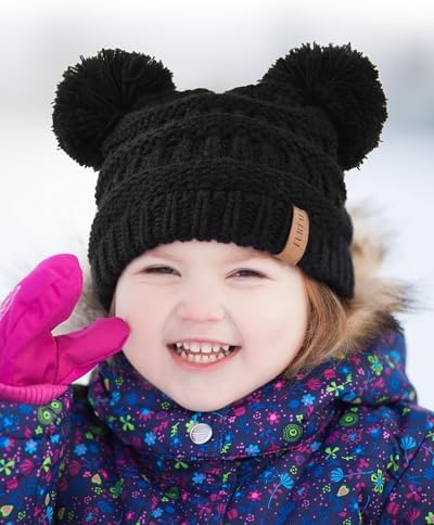 FURTALK Baby Winter Knitted Beanie Hat Soft Warm Pom Poms Toddler Skull Cap - Image 6