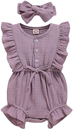 YOUNGER TREE Toddler Baby Girl Ruffled Sleeveless Romper Casual Summer Jumpsuit by YOUNGERTREE