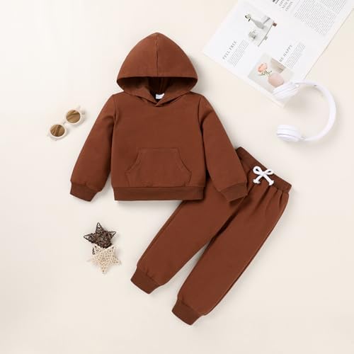 Happy Town Baby Fall Outfits for Girl Boy Long Sleeve Hoodie Top and Long - Image 2