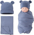 PESAAT Cotton Baby Swaddle Hat Set Newborn Infant Hats Receiving Blankets by Pesaat