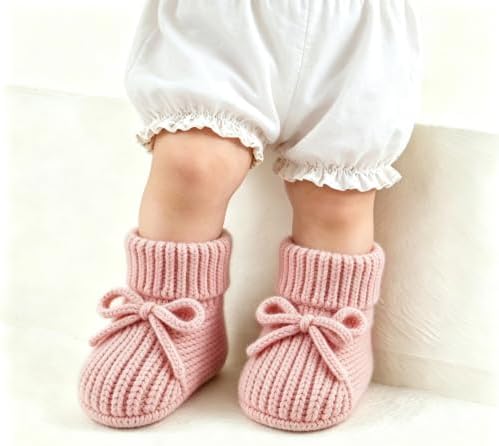 Jastore Baby Booties Newborn First Walkers Cozy Shoes Warm Knit Soft Booties - Image 6