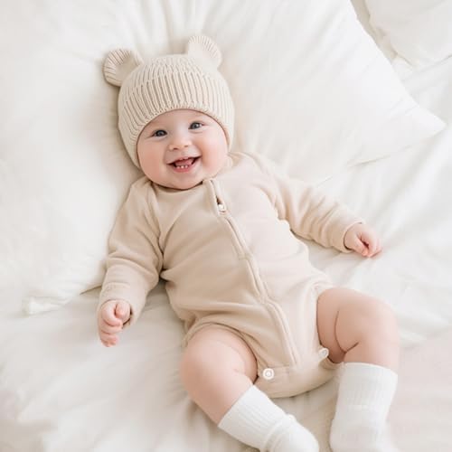 Hadetoto Cotton Baby Beanie Winter Knitted Hat - Image 2