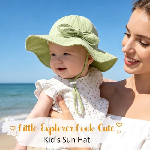 Baby Sun Hat Infant Toddler Girl Kids Sun Protection Beach Bucket Hats - Image 3