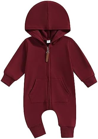 Fall Baby Clothes Newborn Boy Girl Hoodie Romper Long Sleeve Jumpsuit Winter by LedyChampswiinToddlerBaby