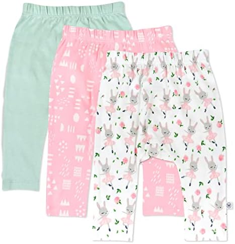 HonestBaby Unisex-Baby Multipack Harem Pants Roomy Fit Pull on Bottoms 100% by HonestBaby