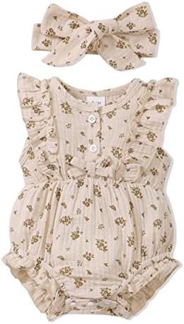 Renotemy Baby Girl Clothes Summer Rompers Cute Outfits Preemie-18 Months | by Renotemy