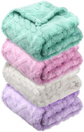 VitalCozy 4 Pcs Fleece Baby Blankets 3D Plush Soft Newborn, Light Color | by VitalCozy