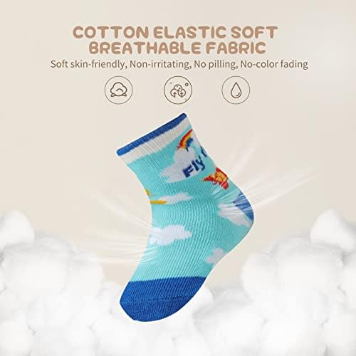 Aroveea Toddler Socks Non Slip Grip Ankle Baby 12 Pack - Image 3