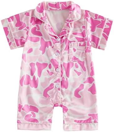 Kuriozud Baby Girl Boy Romper Pajamas Onesie Short Sleeve Button Down Pjs by Kuriozud