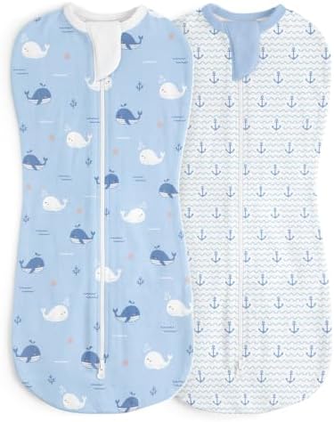 Baby Swaddle 0-2 Months, Cotton Arm-In Zipper Sleep Sack, Wearable Blankets Wrap by SANDJEST