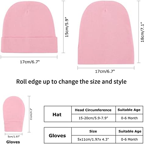 Newborn Baby Hats and Mittens Set Infant Beanie Cap Toddler Gloves Newborn - Image 2
