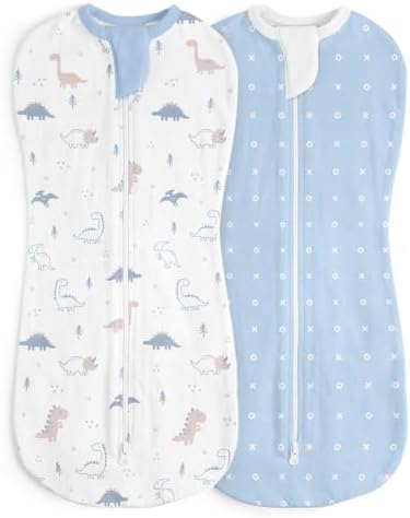 Baby Swaddle 0-2 Months, Cotton Arm-In Zipper Sleep Sack, Wearable Blankets Wrap by SANDJEST