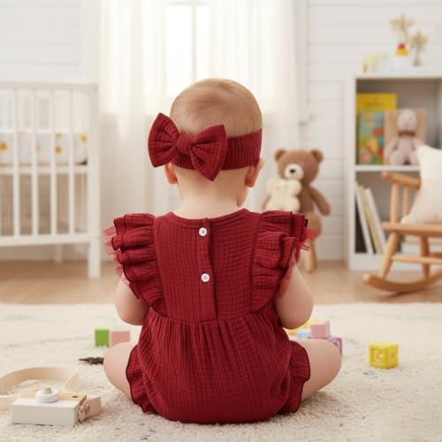 TITKKOP Ruffle Bubble Romper for Baby Girl | One-Piece Shorts Jumpsuit | Summer - Image 7