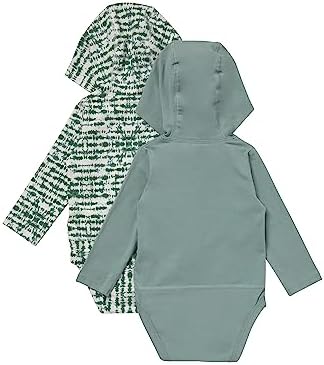 Hanes Baby Pure Comfort Long Sleeve Hoodie Bodysuits, Infant Bodysuits - Image 2