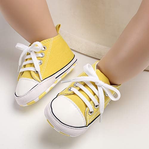 Unisex Baby Girls Boys Canvas High-top Shoes, Newborn Infant Anti-Slip Soft - Image 2