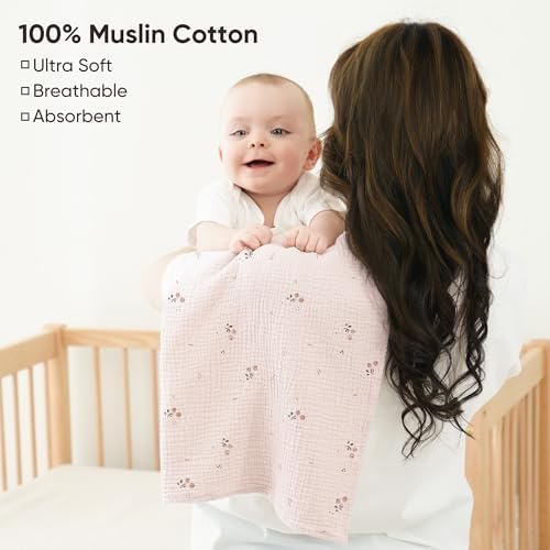 Bearmoss 6 Pack Muslin Burp Cloths - Image 2