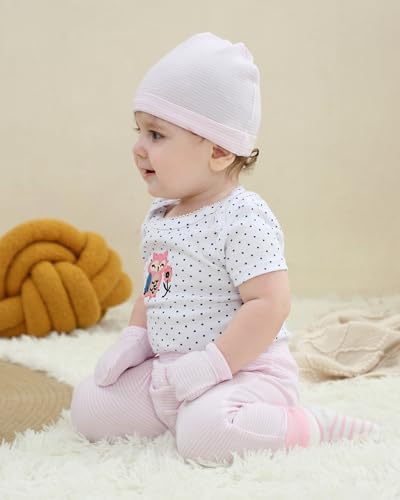 Baby Hats Mittens and Socks Set Soft Cotton Newborn Hat Glove - Image 4