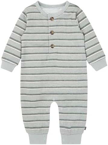 Modern Moments by Gerber Baby Henley Waffle Knit Romper by ModernMomentsbyGerber