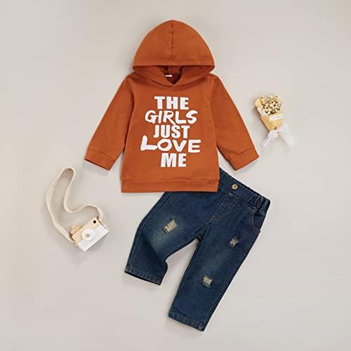 fhutpw Toddler Baby Boy Outfits Hoodie Sweatshirts & Jeans Clothes Set Fall - Image 2