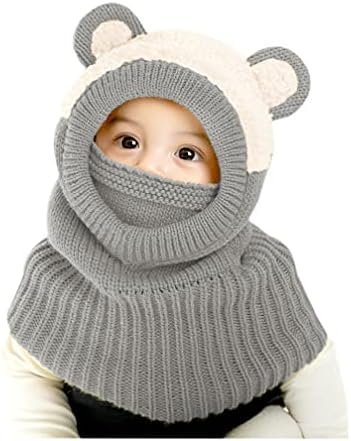 Baby Winter Hat Scarf Set, Unisex Infant Toddler Kids Hat Scarf by GZMM