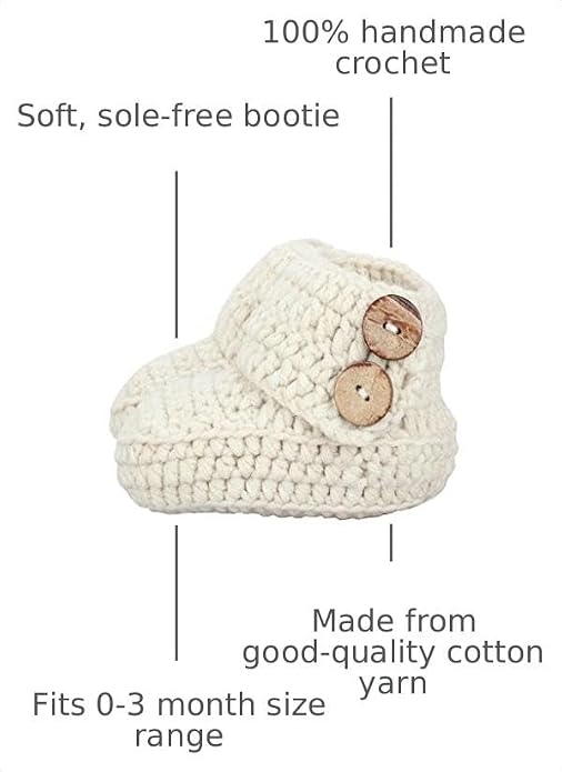 Knit Crochet Baby Booties Newborn Socks Handmade Shoes Deep - Image 3