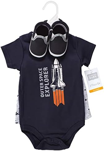 Hudson Baby Unisex Baby Cotton Bodysuit, Shorts and Shoe Set - Image 2