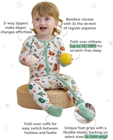 babee Reshinee Bamboo Viscose Baby Footie Pajama, Zipper Sleeper Boys Girls - Image 3