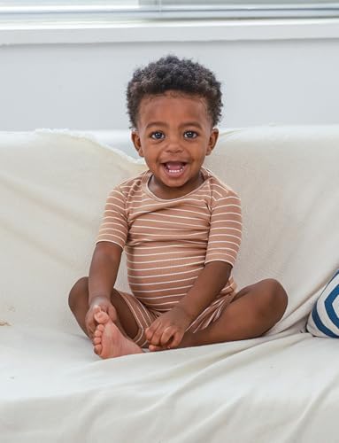 AVAUMA Stripe Pattern Baby Boys Girls Pajama Set Kids Toddler Snug fit Ribbed - Image 5