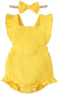 Fullfamous Baby Girl Ruffled Jumpsuit and Headband Set by Fullfamous